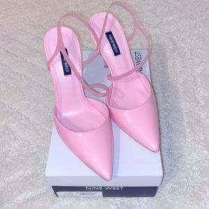Nine West pink pumps with translucent strap